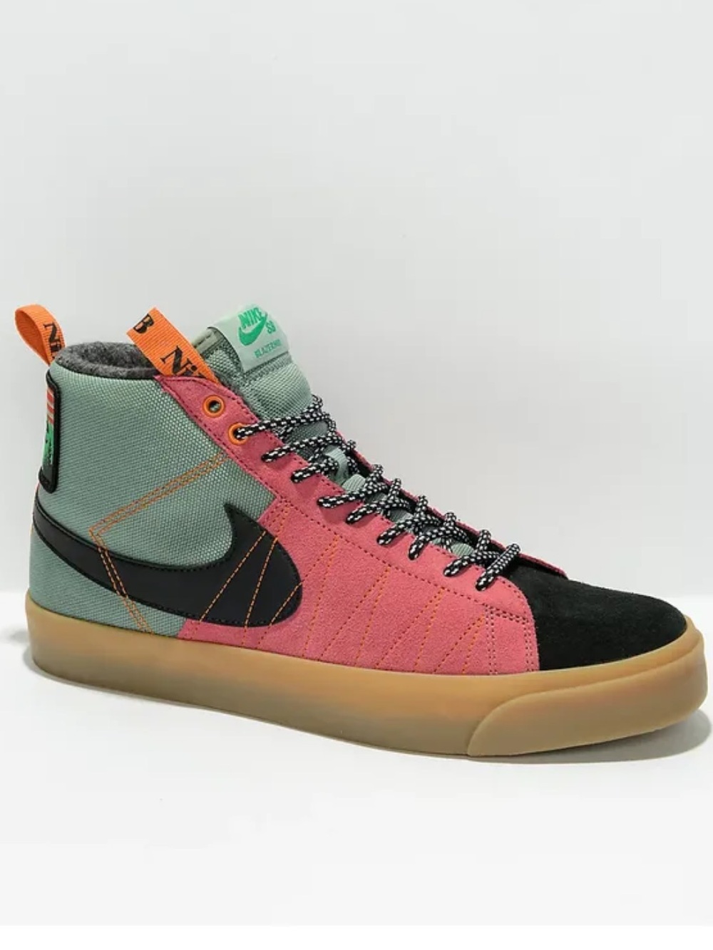 Nike Blazer Mid Skate Shoe - Pink, Mint & Black